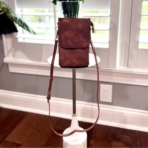 Elegant Brown Leather Crossbody Bag